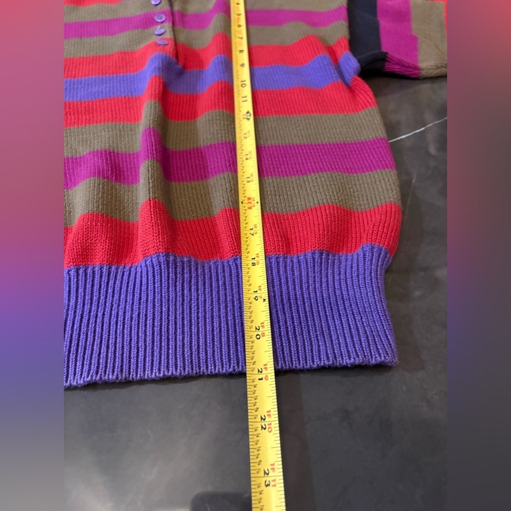 Vintage Liz Claiborne Women’s Multicolor Striped Crew Neck Sweater Size Small - Picture 11 of 13